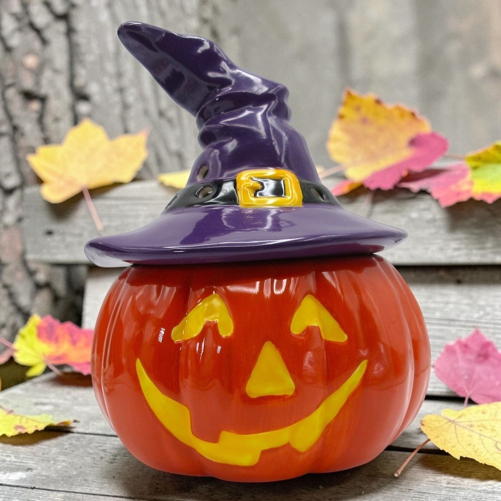 Scentsy Bewitched Pumpkin Halloween Wax Warmer Jack O Lantern Witch Hat 2015